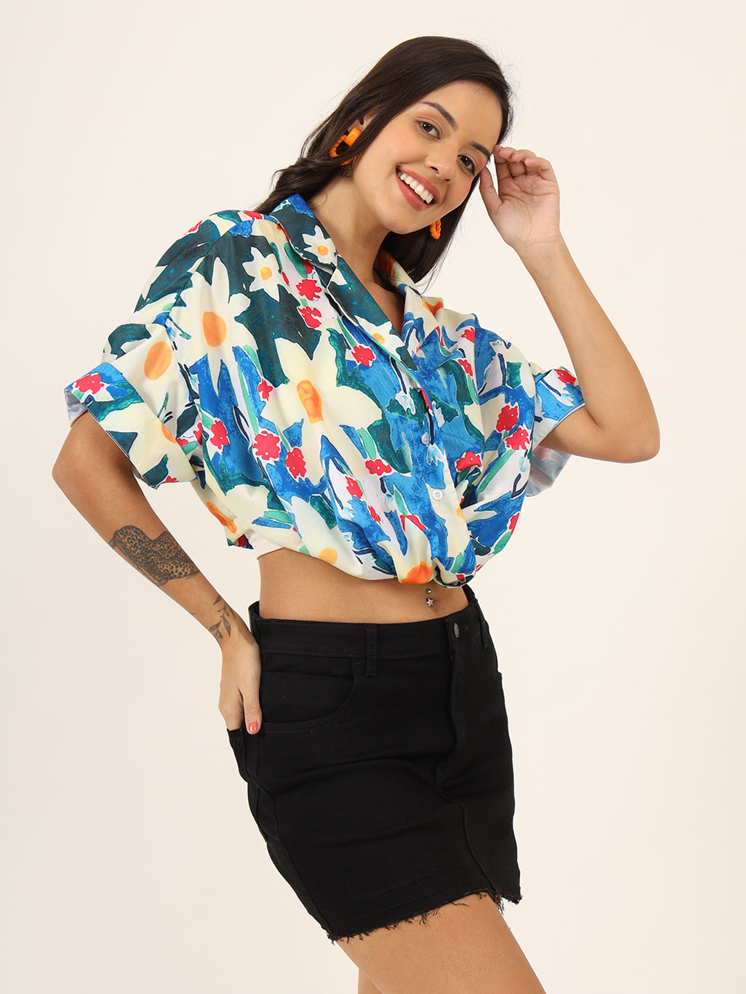 Women Classic Floral Opaque Printed Casual Shirt