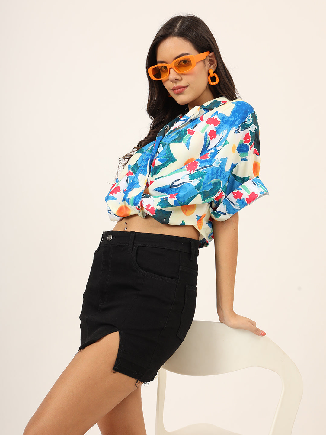 Women Classic Floral Opaque Printed Casual Shirt