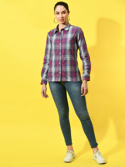 Womens Cotton Checked Shirt