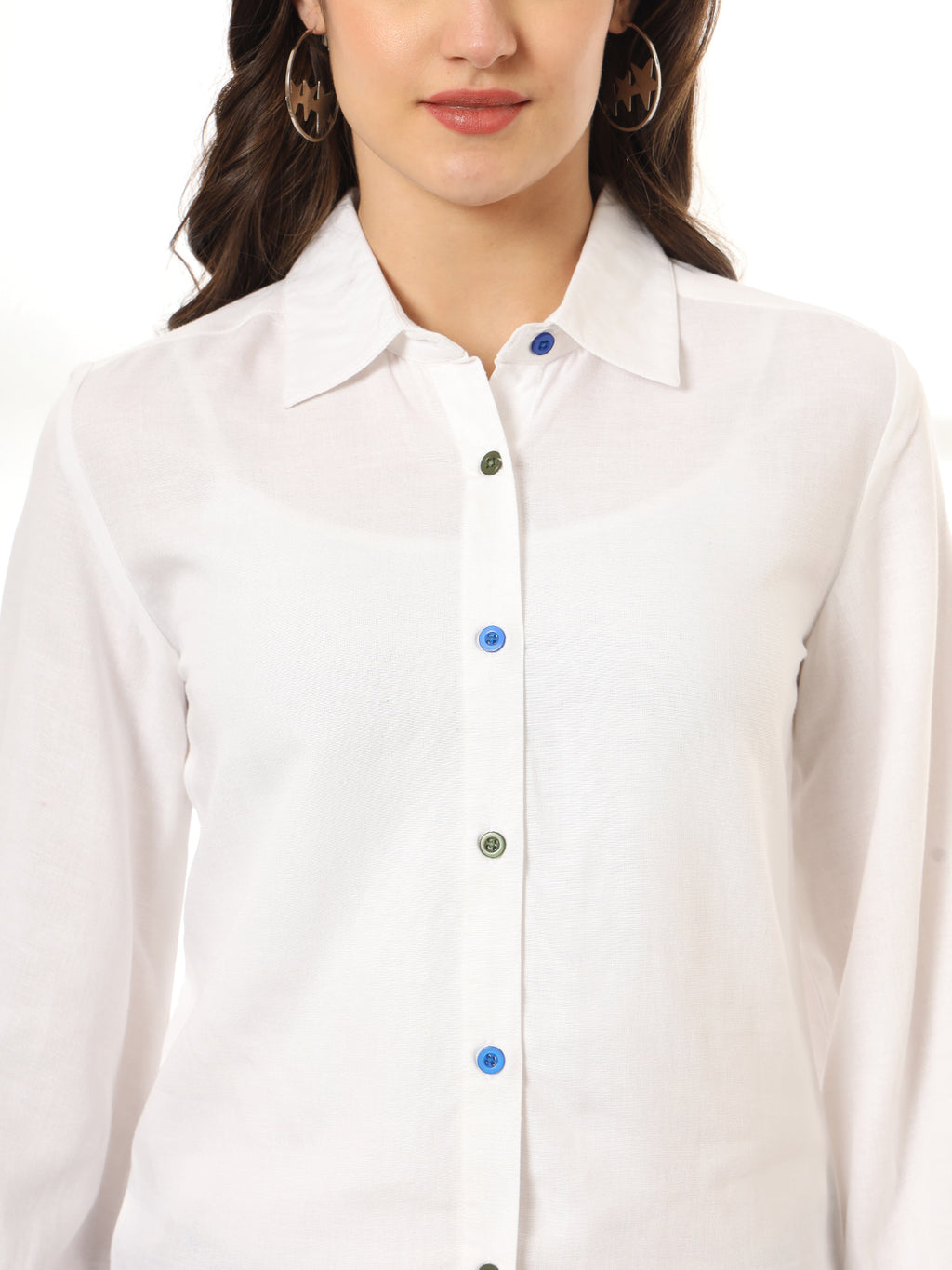 Classic Spread Collar Floral Printed Linen Casual Shirt