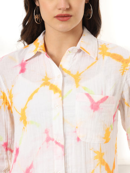 Women Classic Opaque Printed Casual Shirt