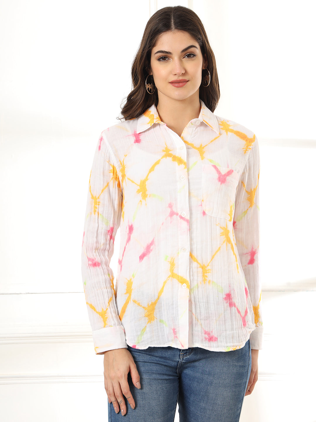 Women Classic Opaque Printed Casual Shirt