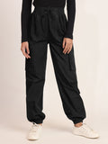 Women Cotton Mid-Rise Regular Fit Cargo Styles Joggers