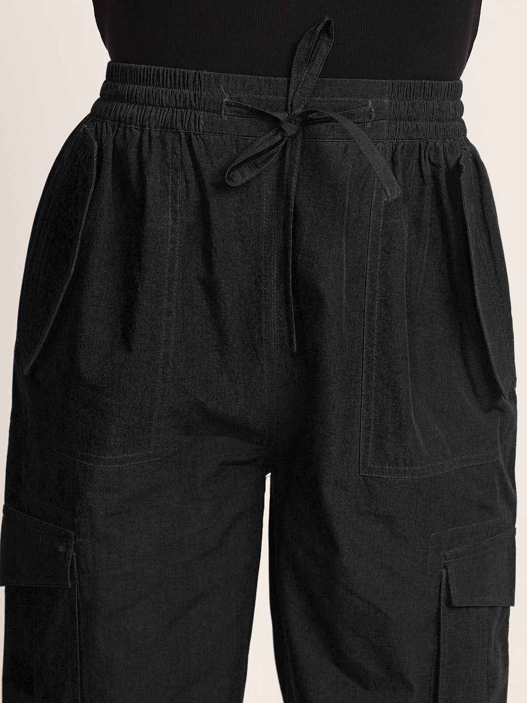 Women Cotton Mid-Rise Regular Fit Cargo Styles Joggers