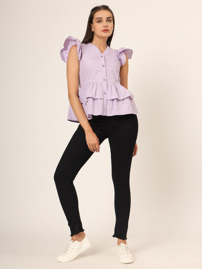 Women Cotton Peplum Top