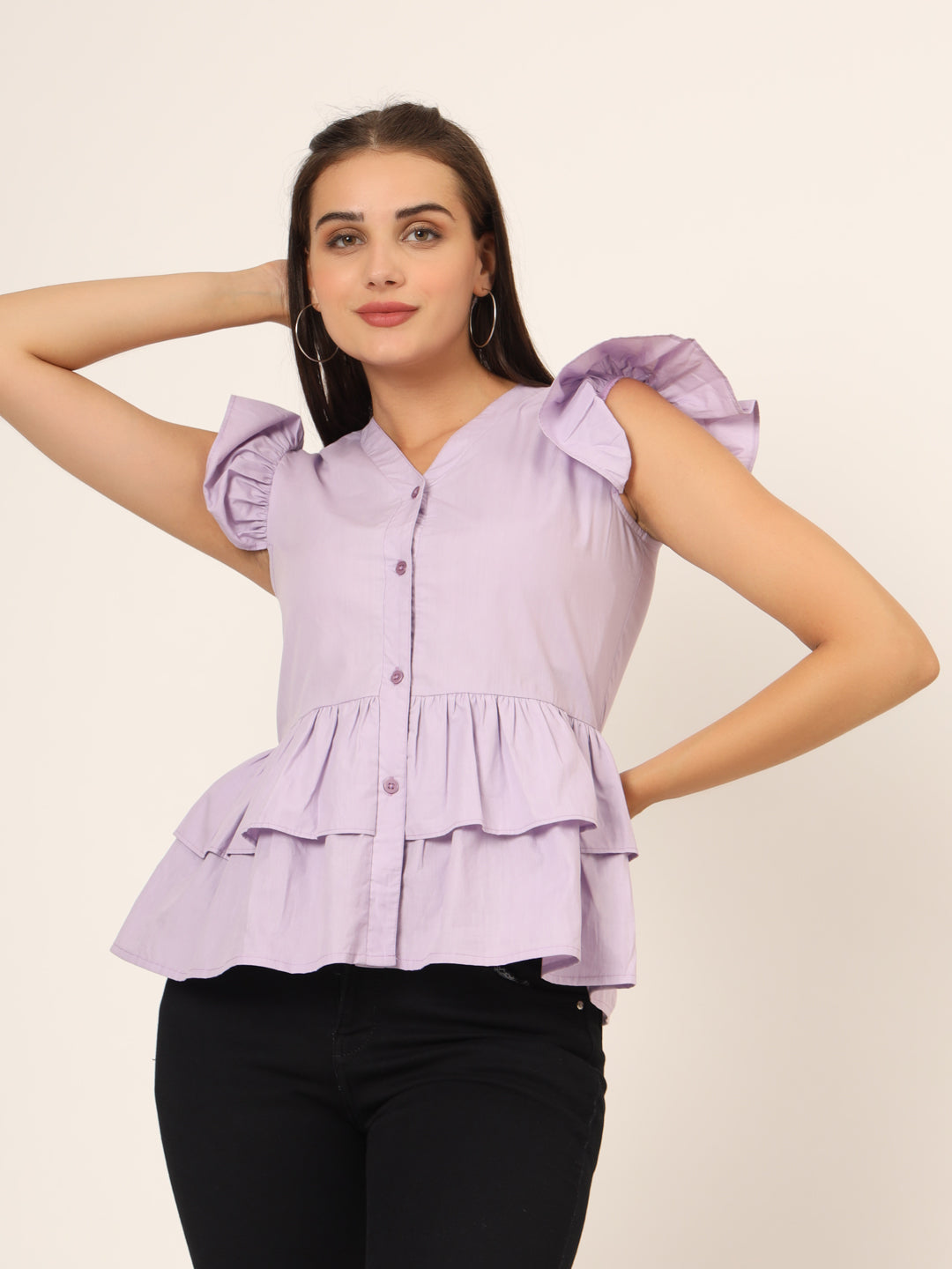 Women Cotton Peplum Top