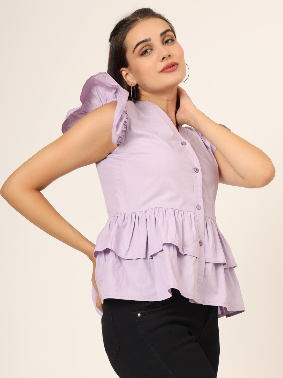 Women Cotton Peplum Top