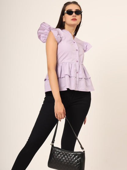 Women Cotton Peplum Top