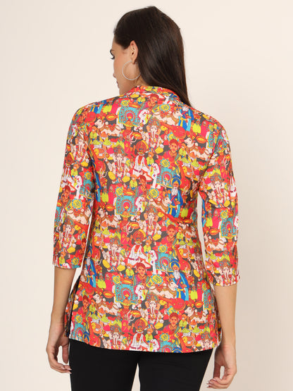 Graphic Printed Short Kurti