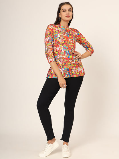 Graphic Printed Short Kurti