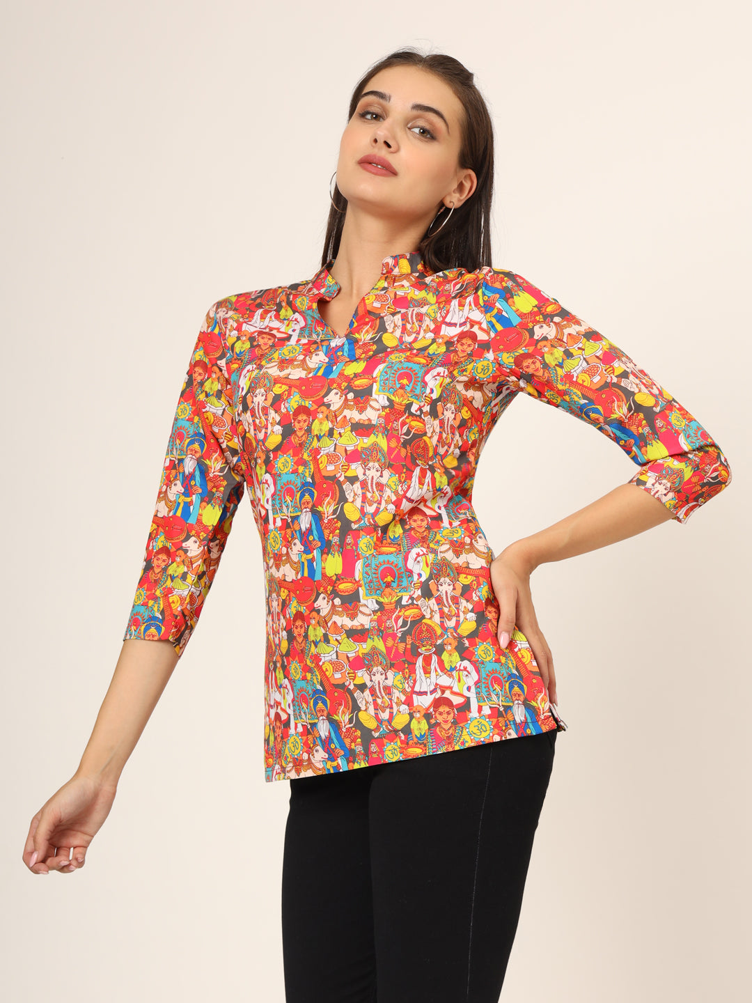 Graphic Printed Short Kurti