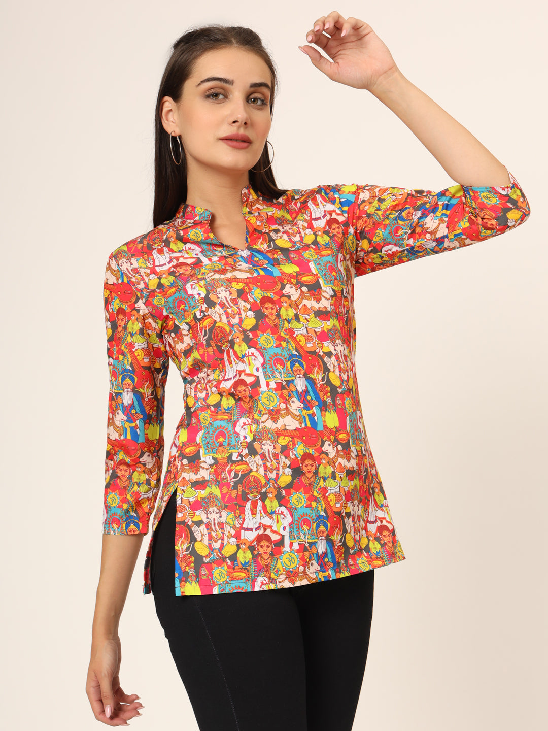 Graphic Printed Short Kurti