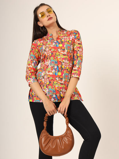 Graphic Printed Short Kurti