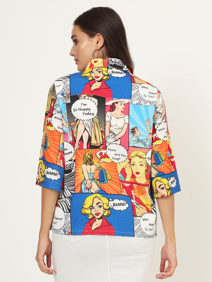 Women Classic Graphic Printed Casual Shirt