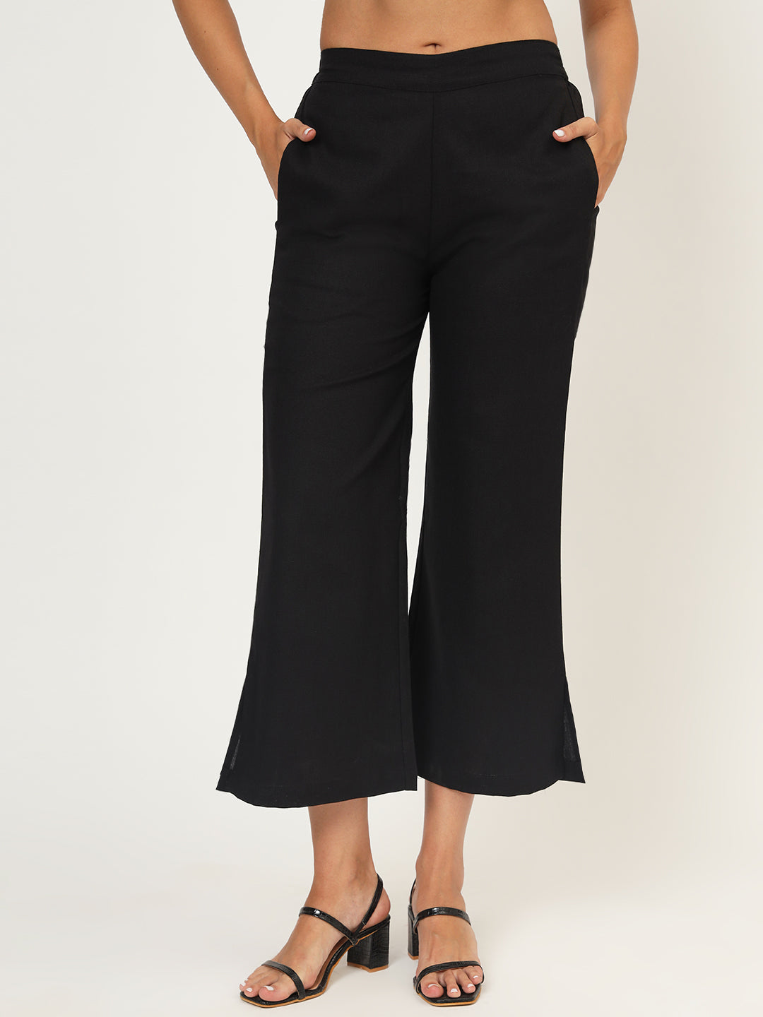 Women Straight Fit Black Trouser