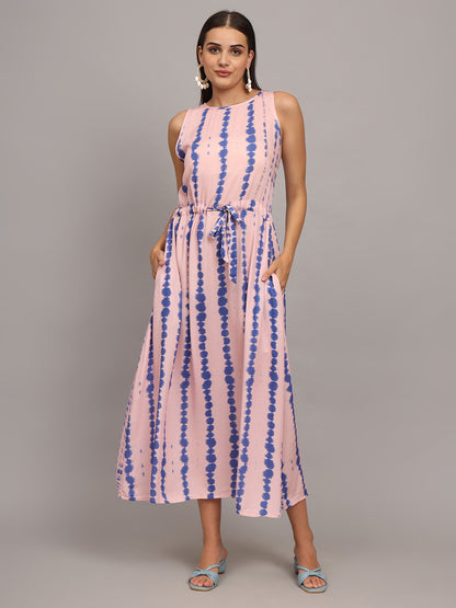 Tie & Dye A-Line Midi Dress