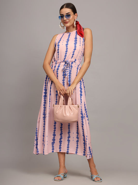 Tie & Dye A-Line Midi Dress