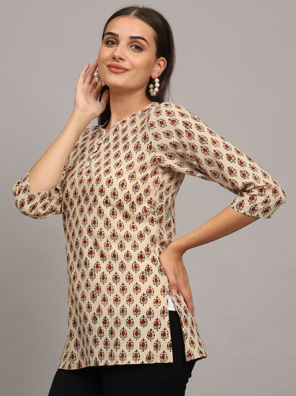 Ethnic Motifs Printed Pure Cotton A-Line Kurti