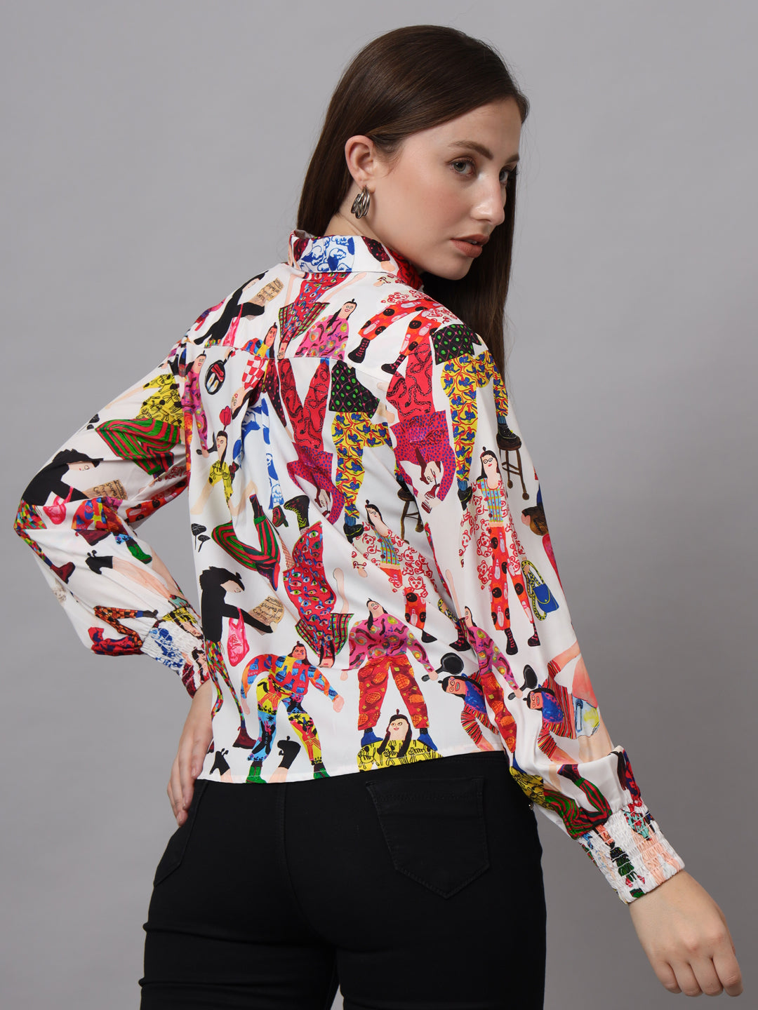 Women Classic Slim Fit Floral Opaque Printed Casual Shirt