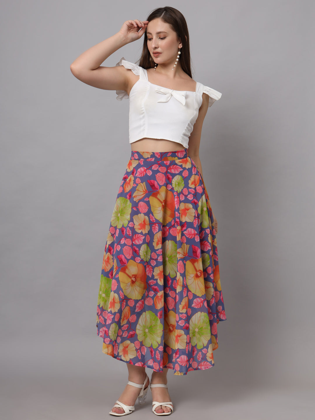 Women Floral Printed Maxi Skirt