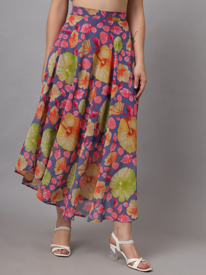 Women Floral Printed Maxi Skirt