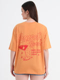Women Graphic Printed Cotton Oversized T-shirt