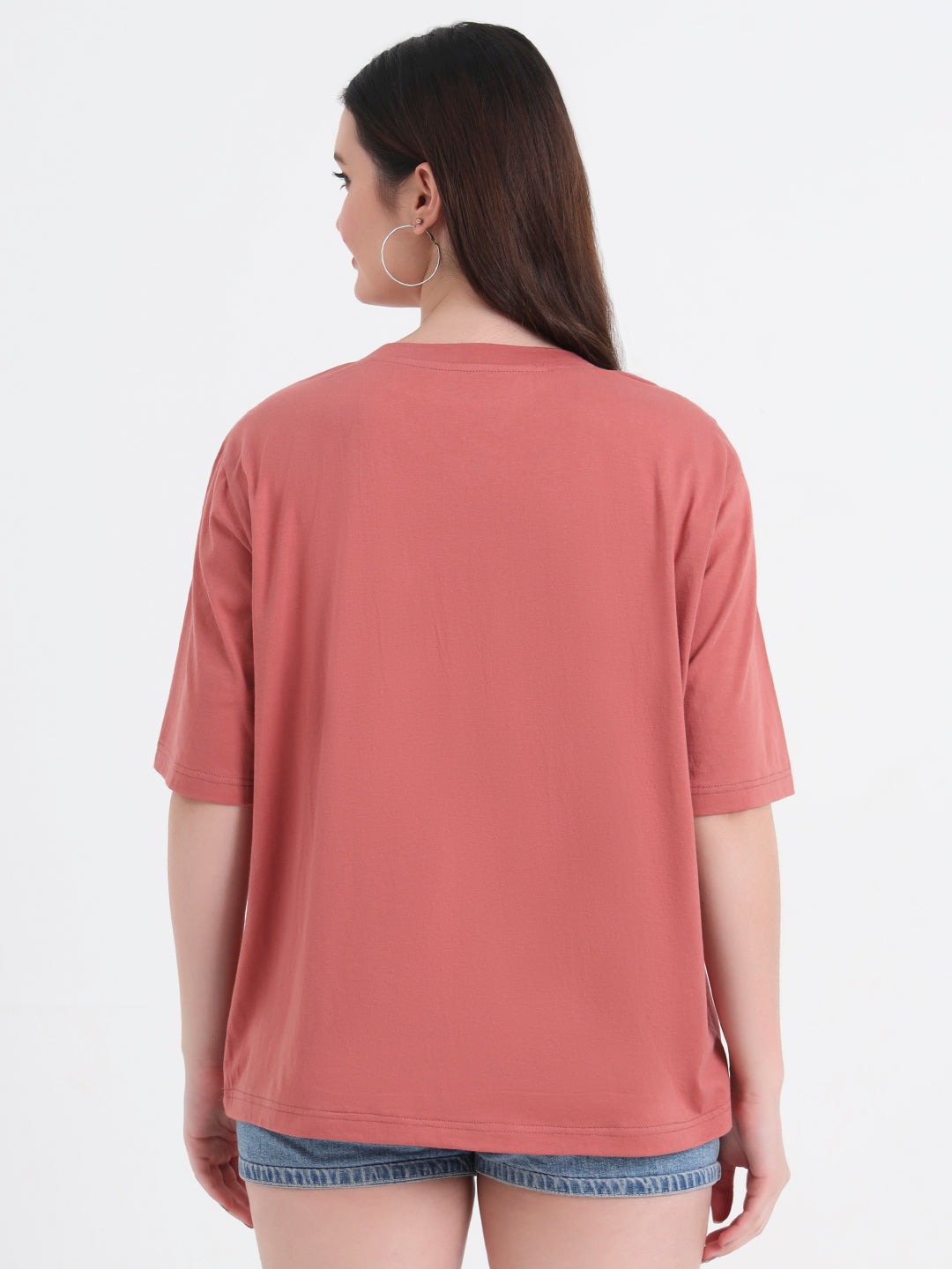 Women Printed Drop-Shoulder Sleeves T-shirt