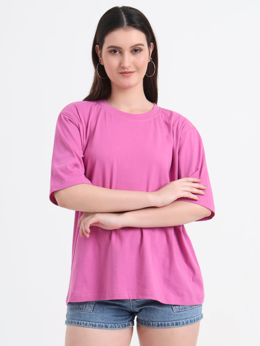 Women Printed Drop-Shoulder Sleeves T-shirt
