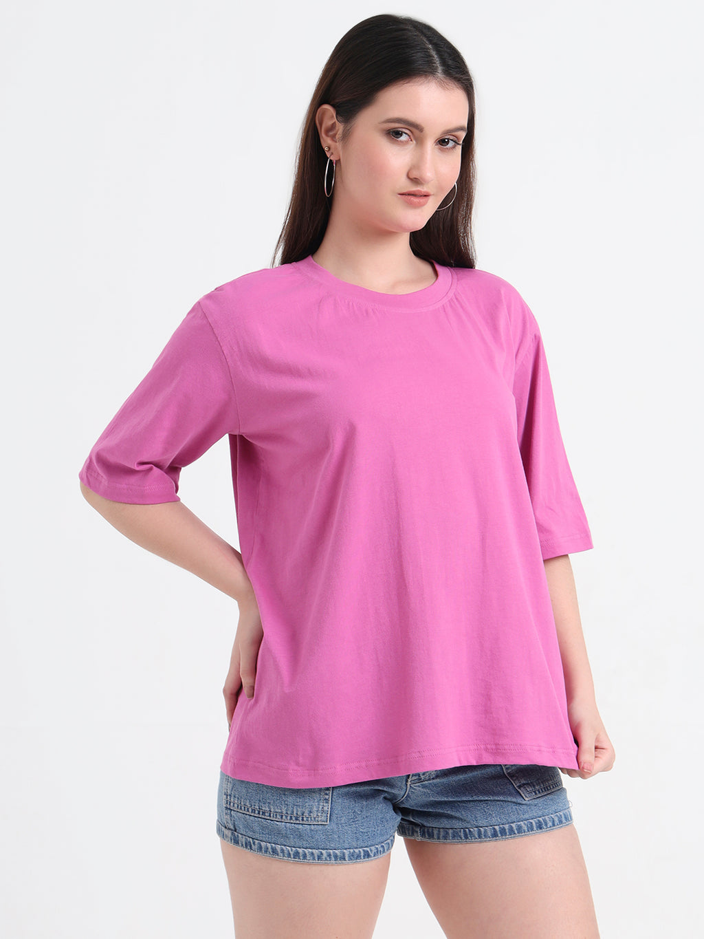 Women Printed Drop-Shoulder Sleeves T-shirt