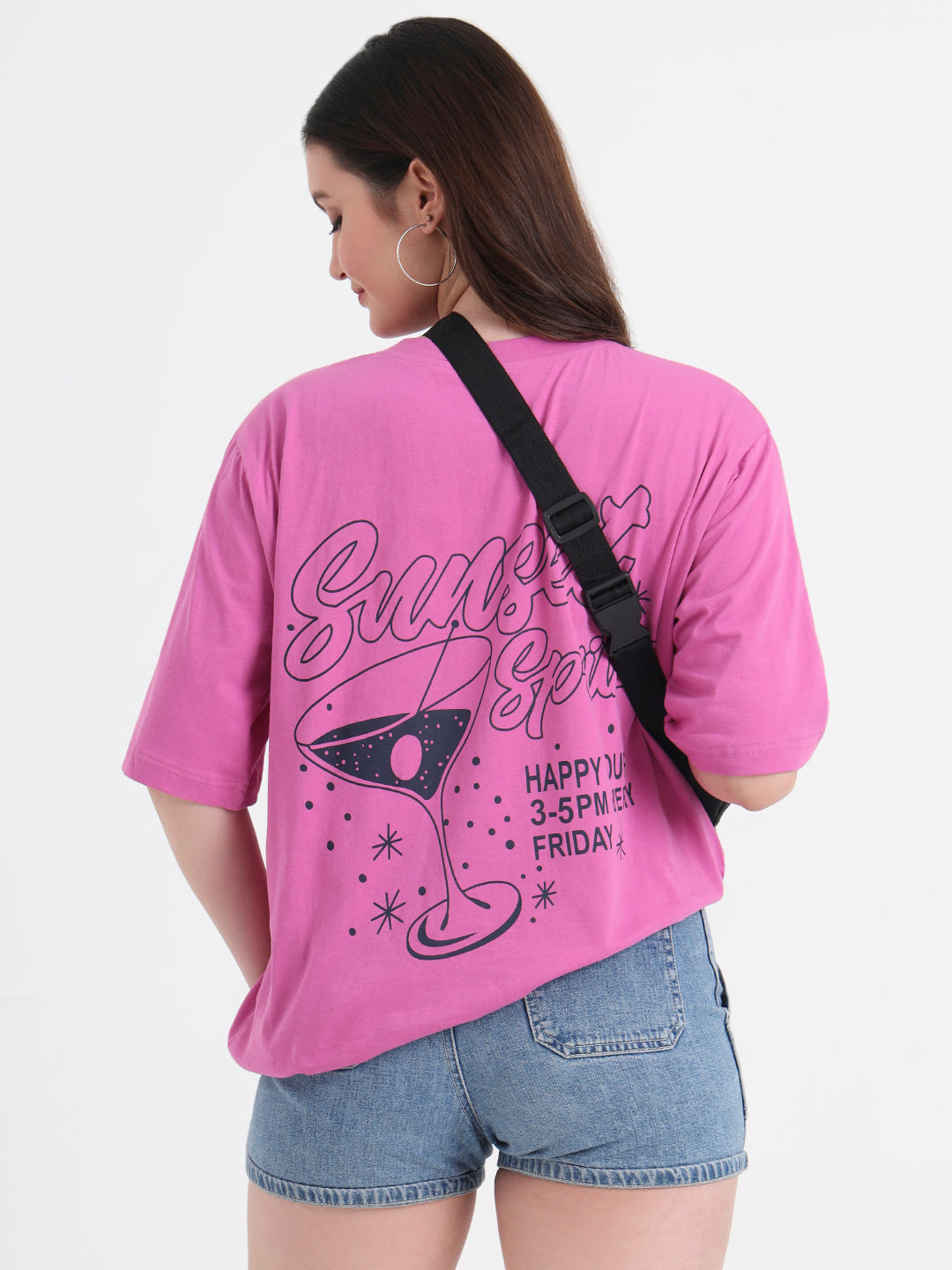 Women Printed Drop-Shoulder Sleeves T-shirt