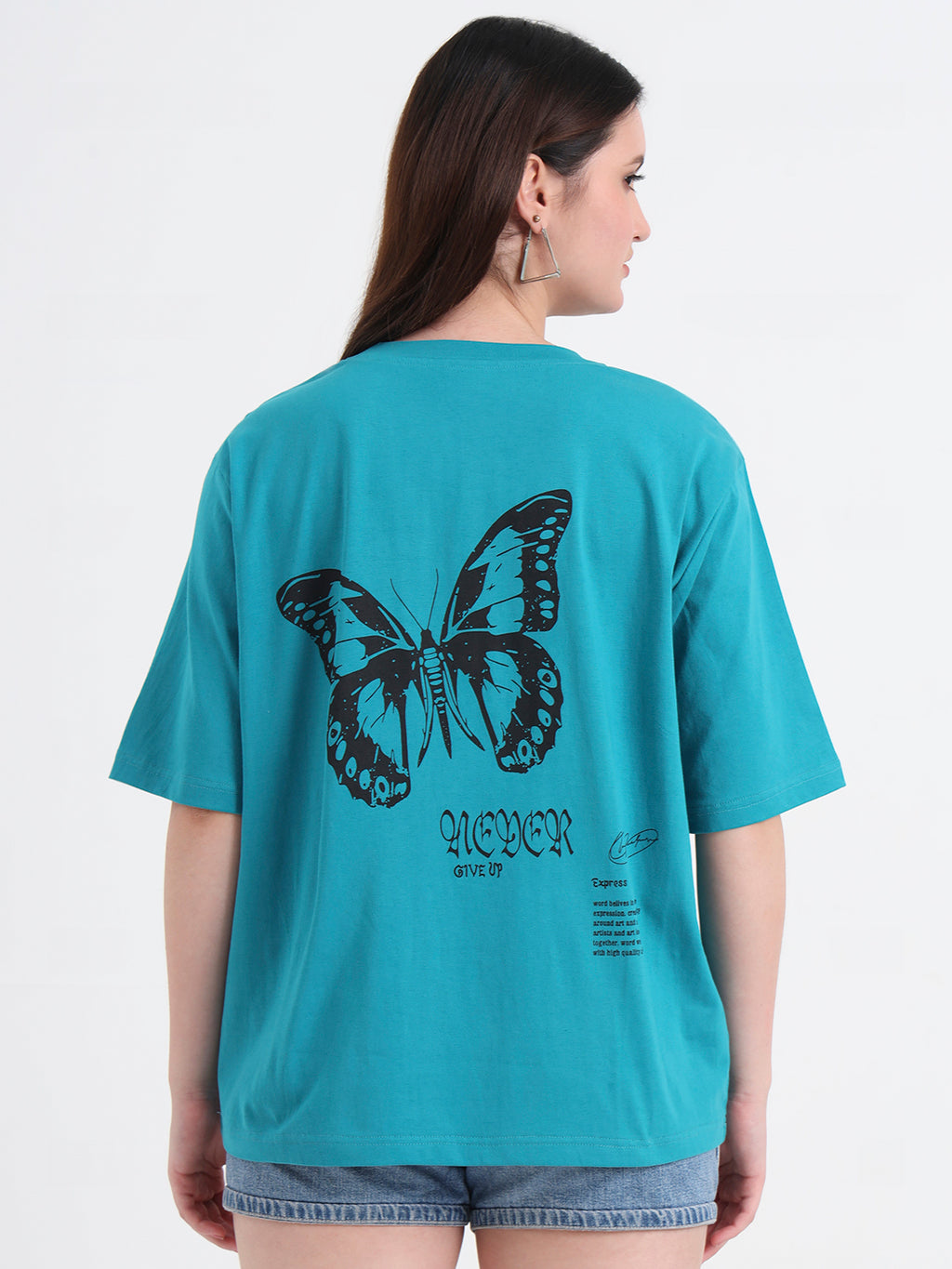 Women Printed Drop-Shoulder Sleeves T-shirt