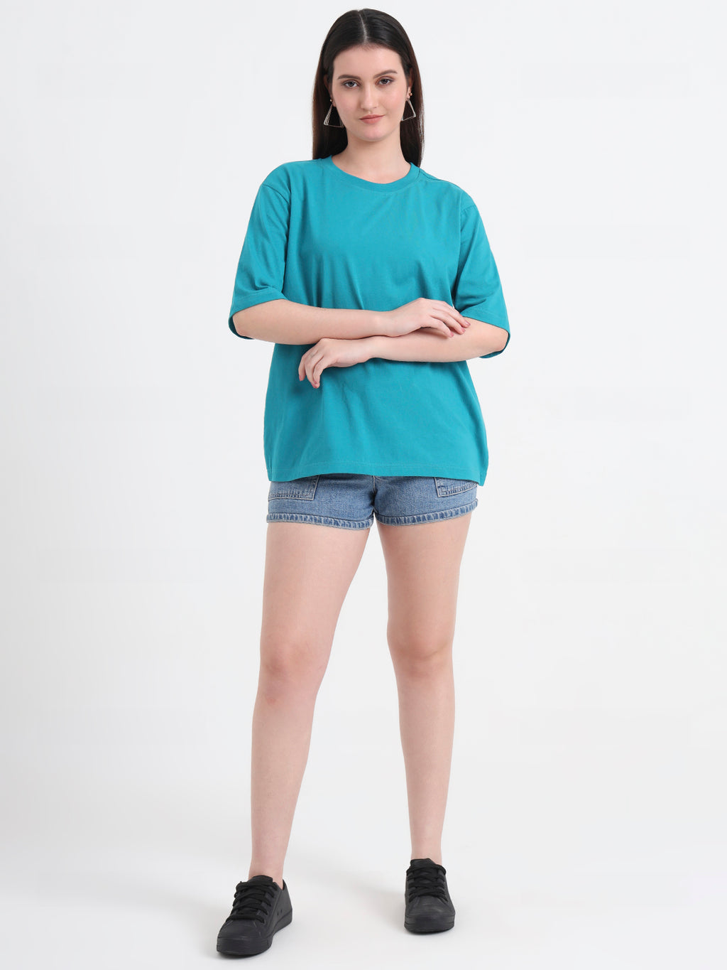 Women Printed Drop-Shoulder Sleeves T-shirt