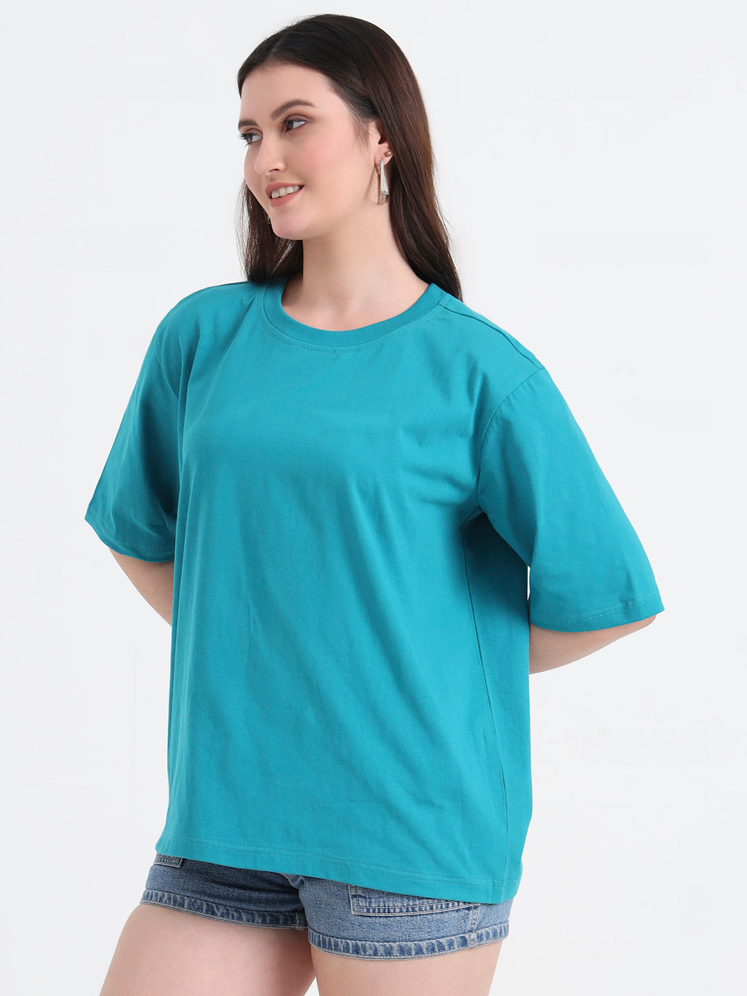 Women Printed Drop-Shoulder Sleeves T-shirt