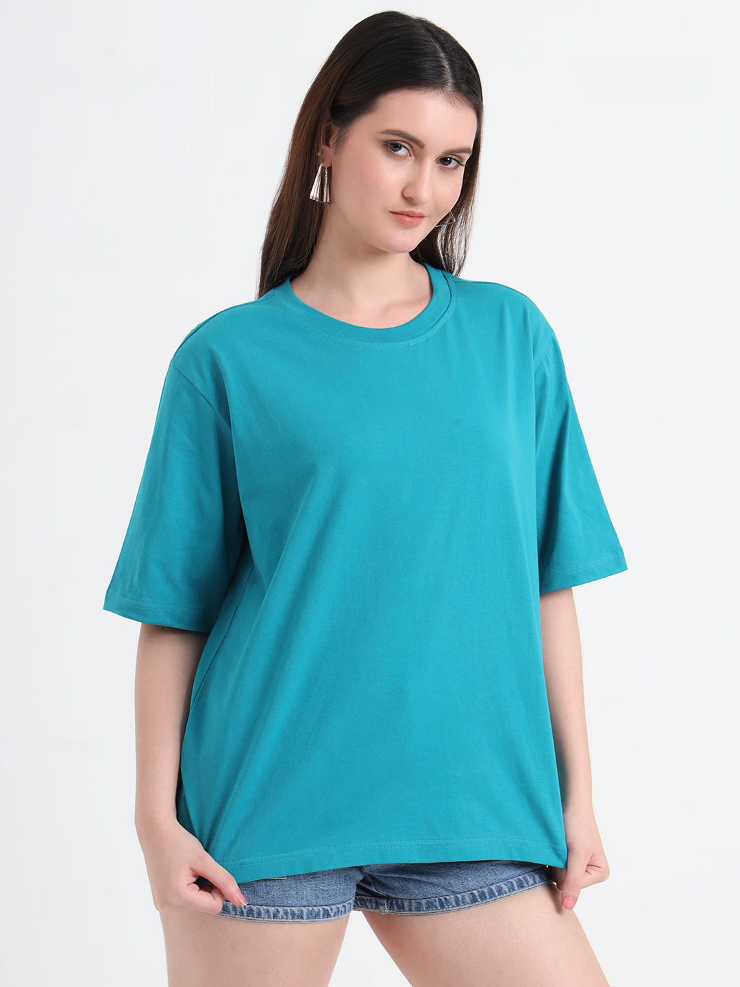 Women Printed Drop-Shoulder Sleeves T-shirt