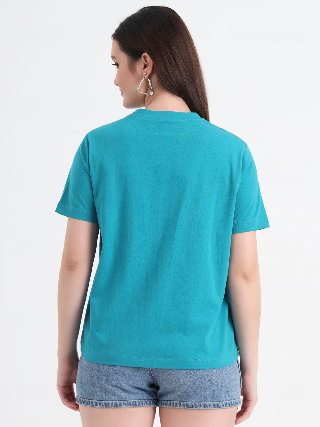 Typography Printed Round Neck Cotton T-Shirt