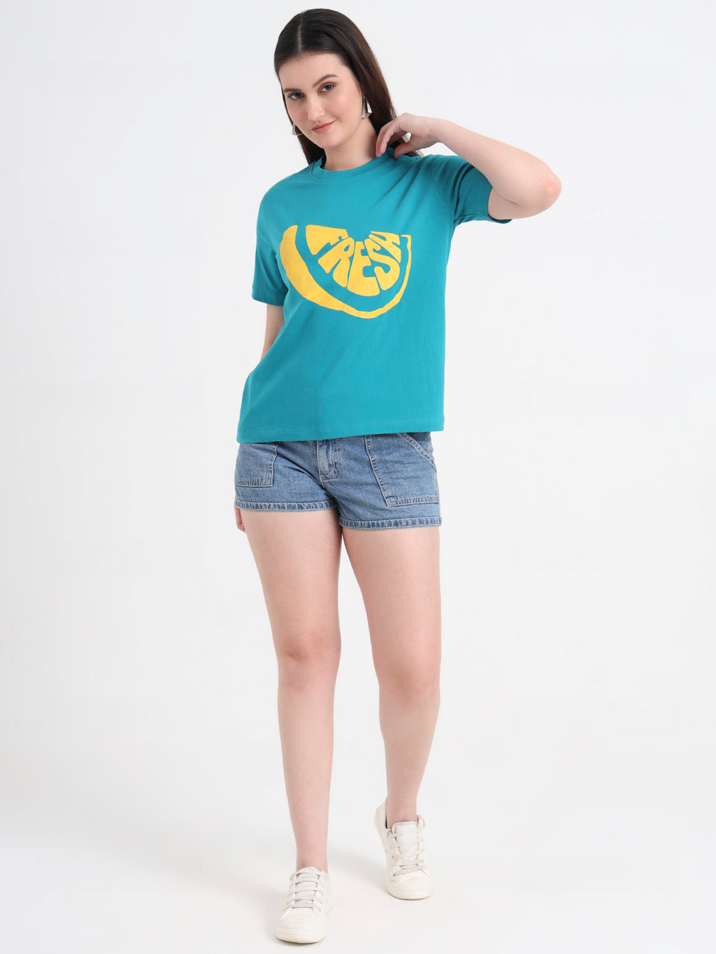 Typography Printed Round Neck Cotton T-Shirt