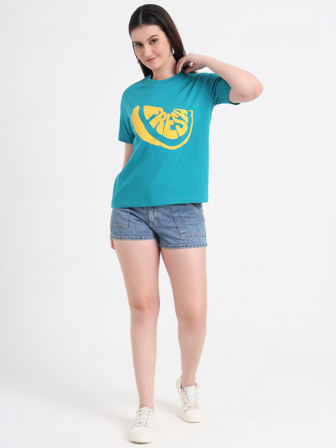 Typography Printed Round Neck Cotton T-Shirt