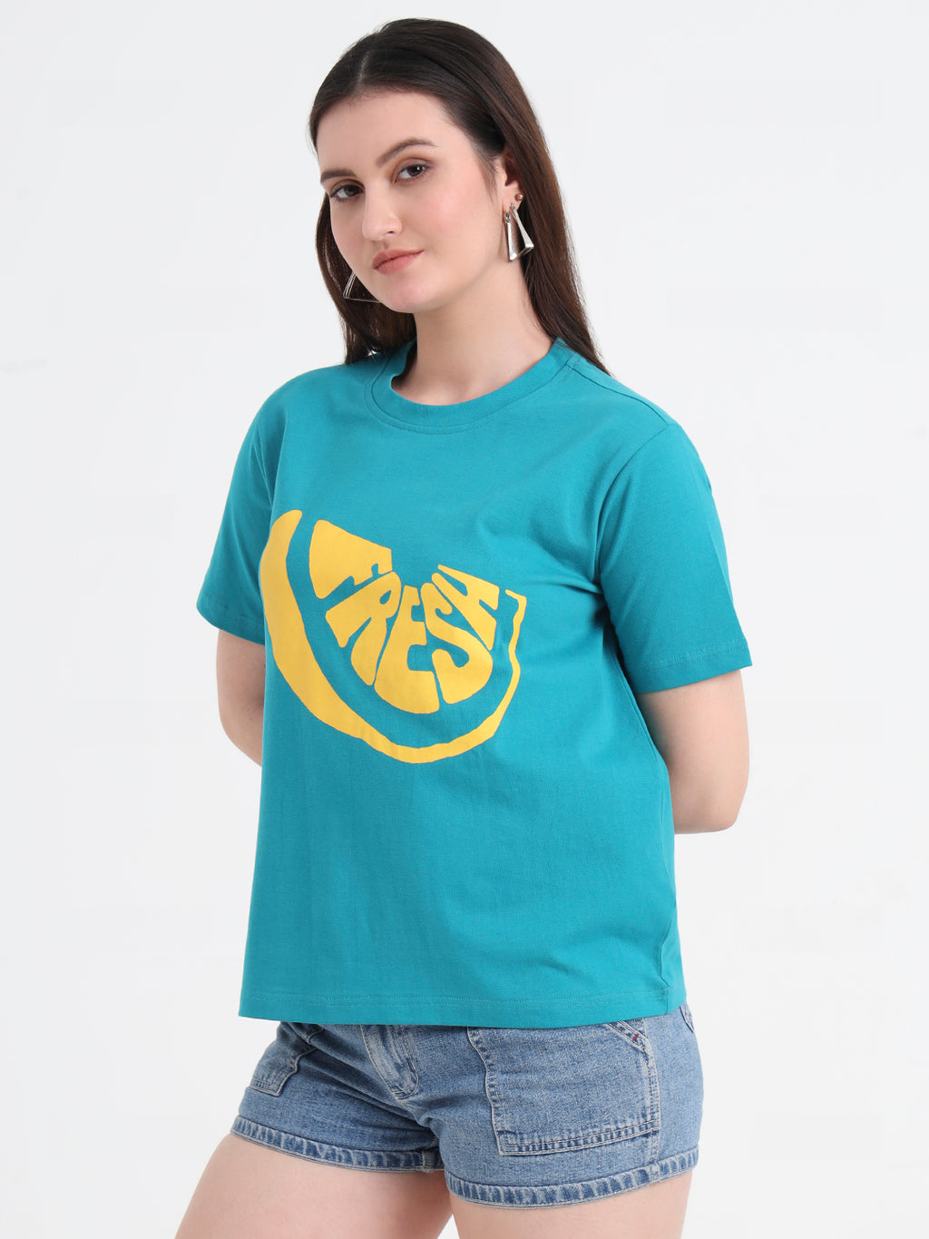 Typography Printed Round Neck Cotton T-Shirt