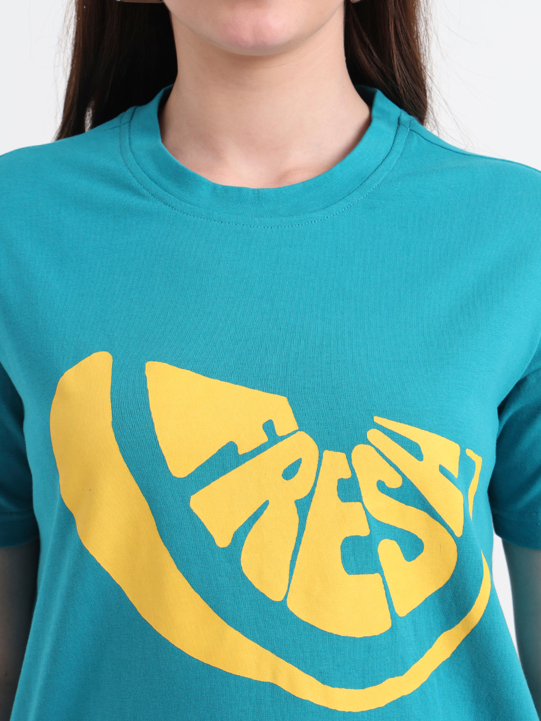 Typography Printed Round Neck Cotton T-Shirt