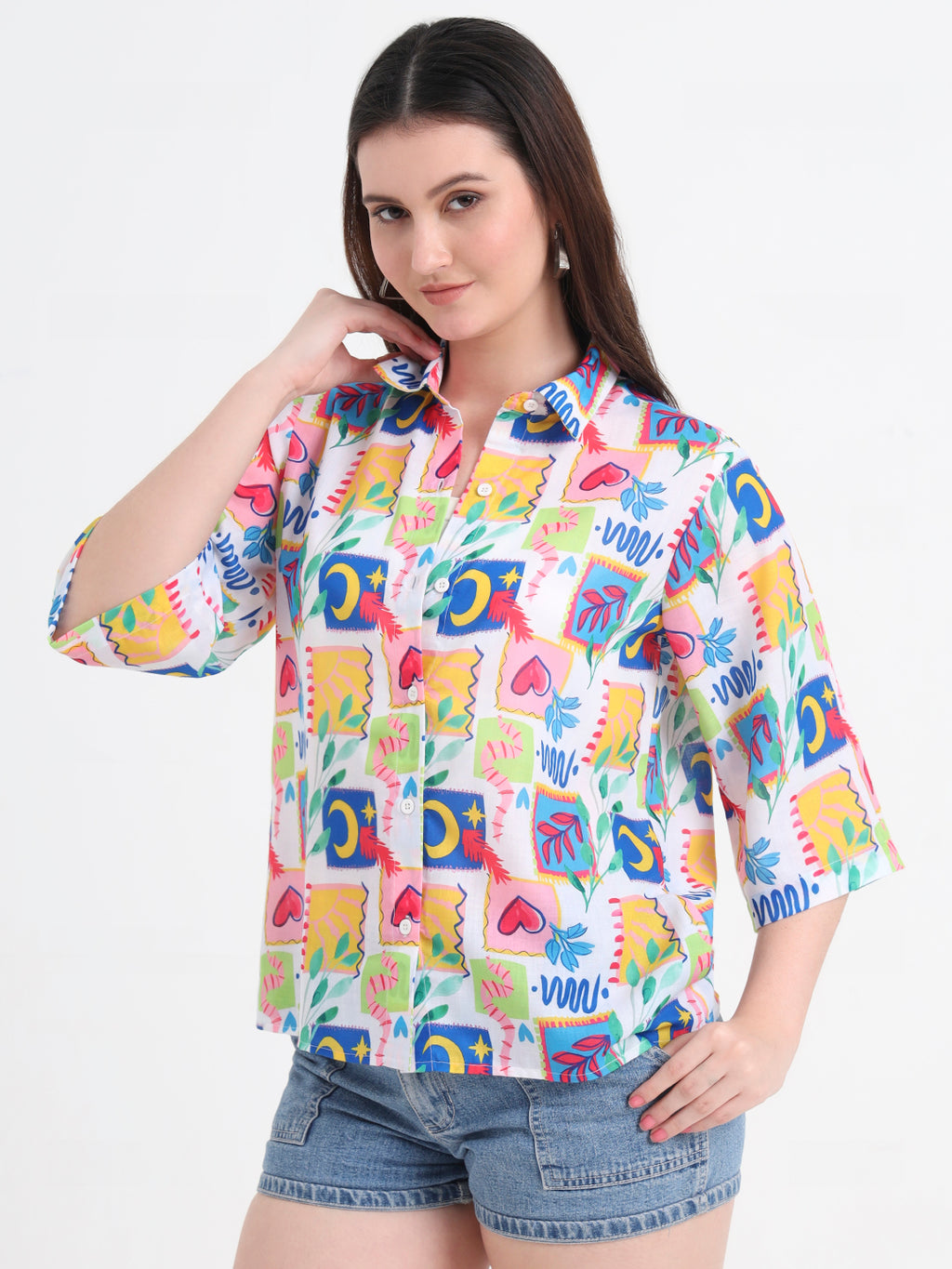 Women Classic Printed Casual Shirt