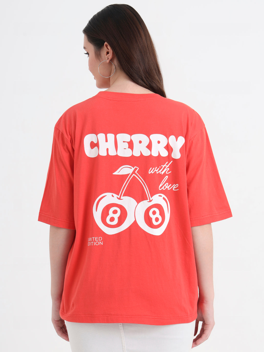 Women Typography Printed Oversized Regular T-shirt