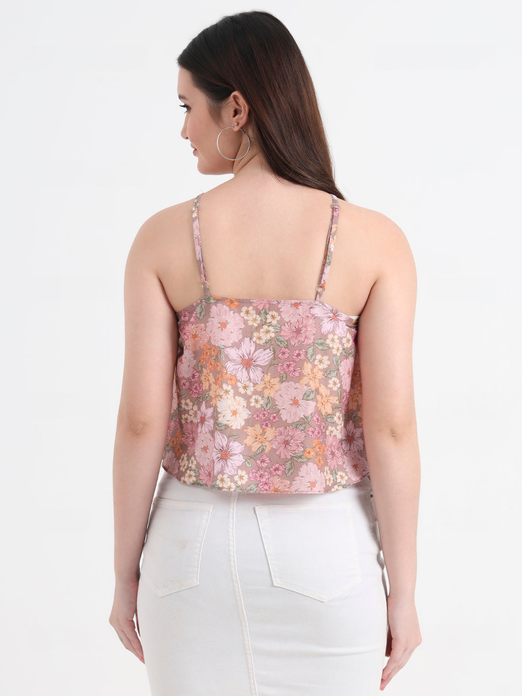 Floral Print Halter Neck Crop Top