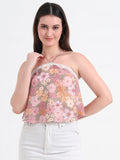 Floral Print Halter Neck Crop Top