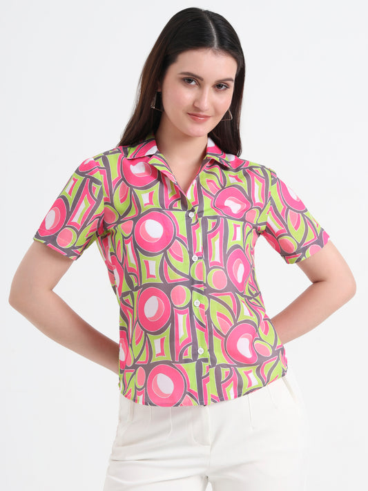 Women Classic Printed Casual Shirt