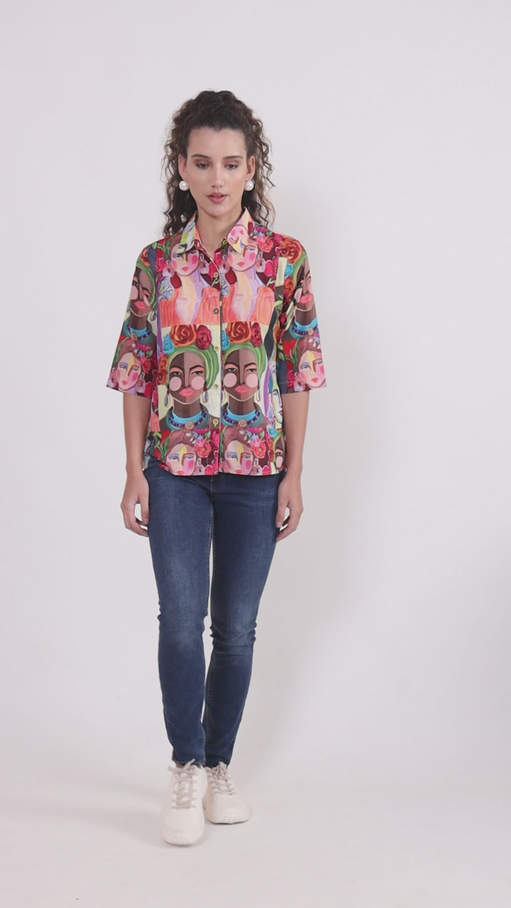 Women Multi Color Classic Boxy Printed Casual Shirt