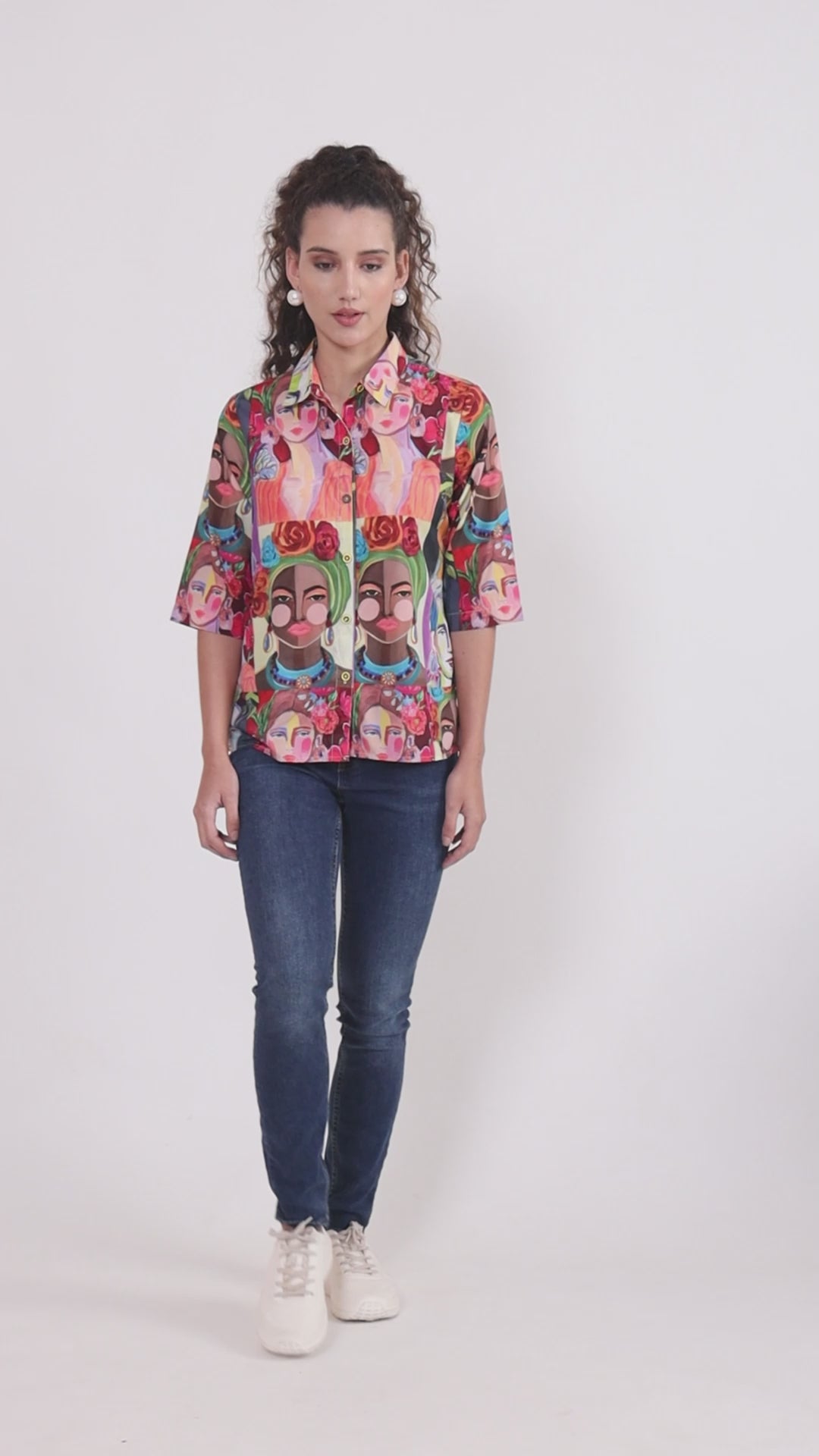 Women Multi Color Classic Boxy Printed Casual Shirt