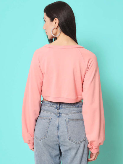 pink crop sweatshirt